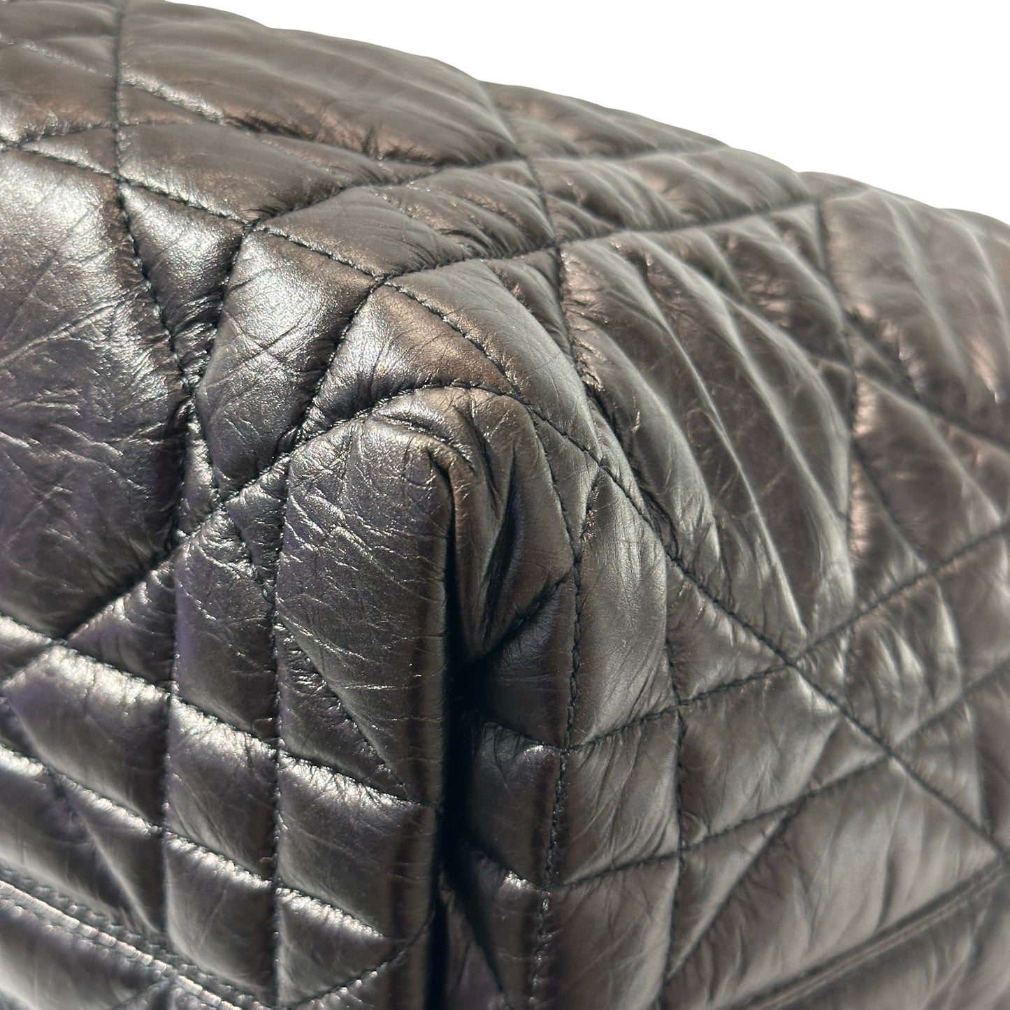 Used DIOR Lambskin Leather SO BLACK TOUJOURS MEDIUM Shoulder Bag Black