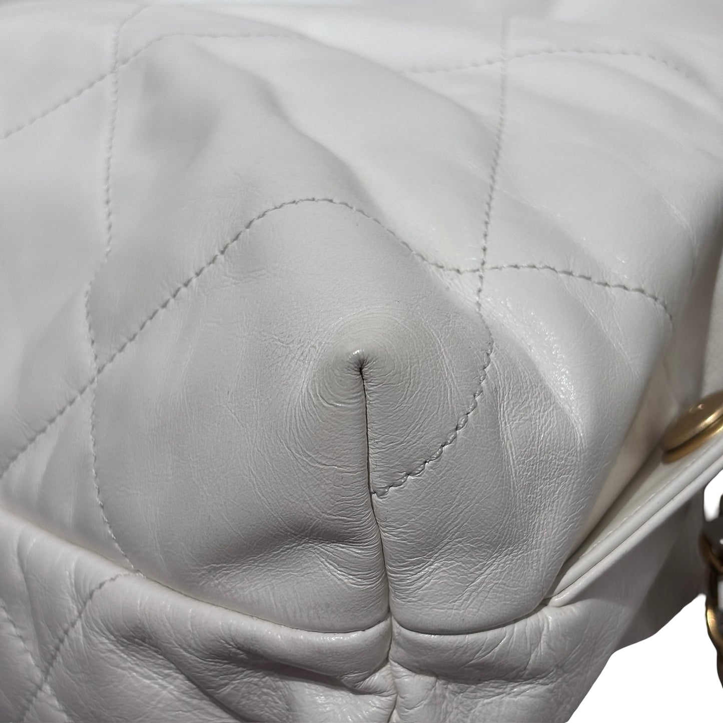 Used CHANEL Calfskin Medium 22 Backpack Backpack White