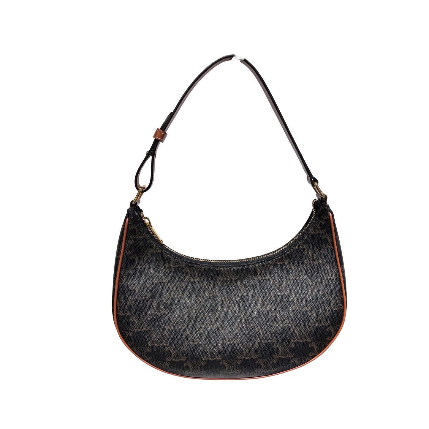 Used CÉLINE Canvas Ava Handbag Black Brown GHW