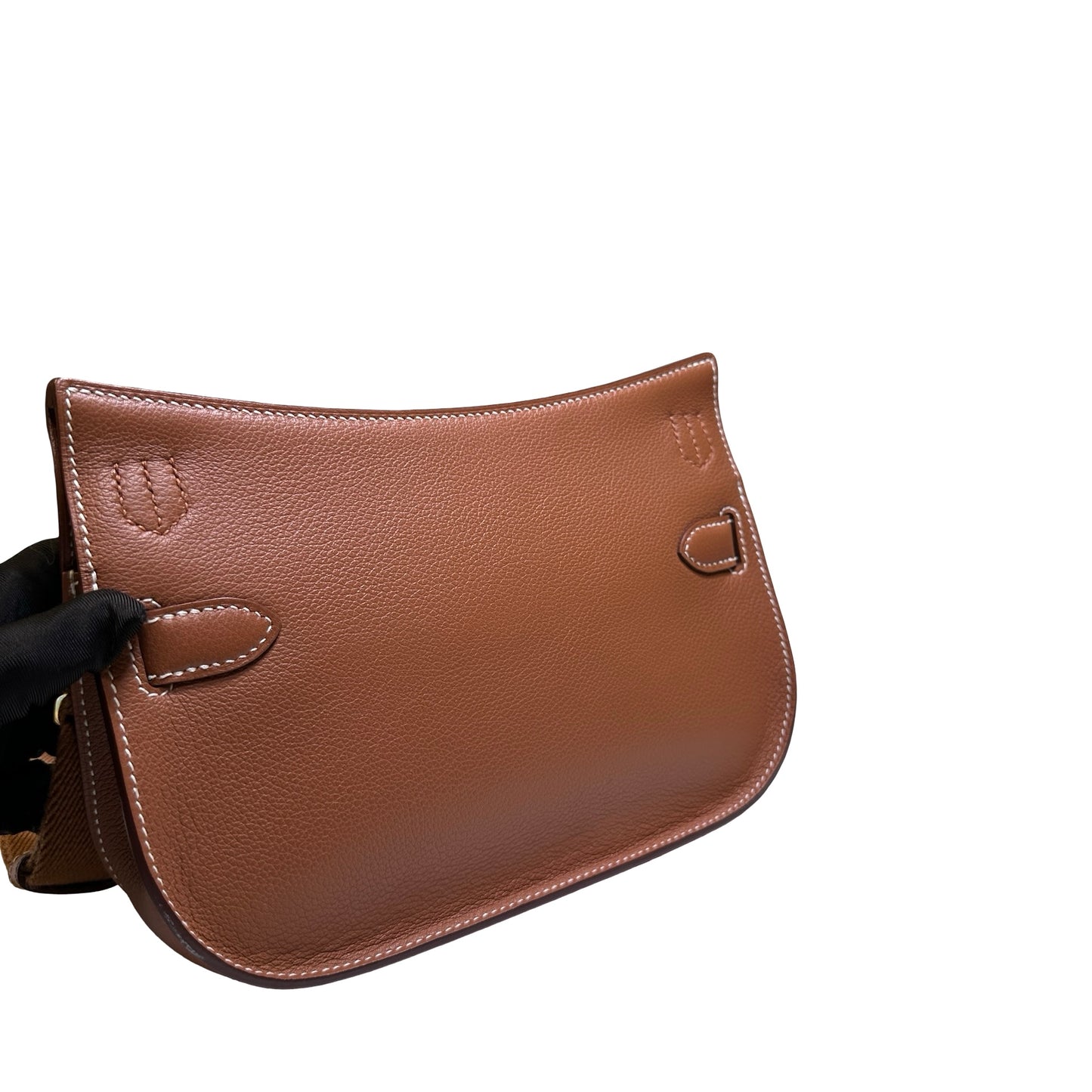 Used HERMÈS Leather MiniJypsiere Cross Body Bag GHW Brown