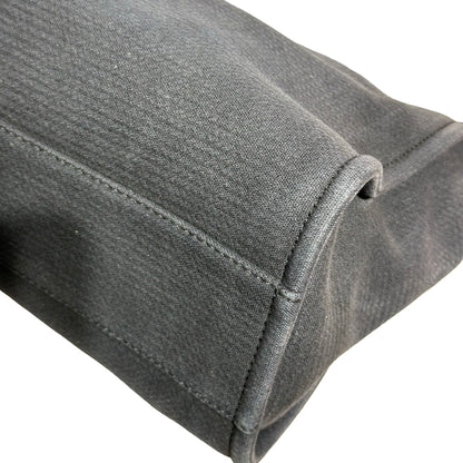 Used CHANEL Canvas Deauville Tote Bag Black GHW