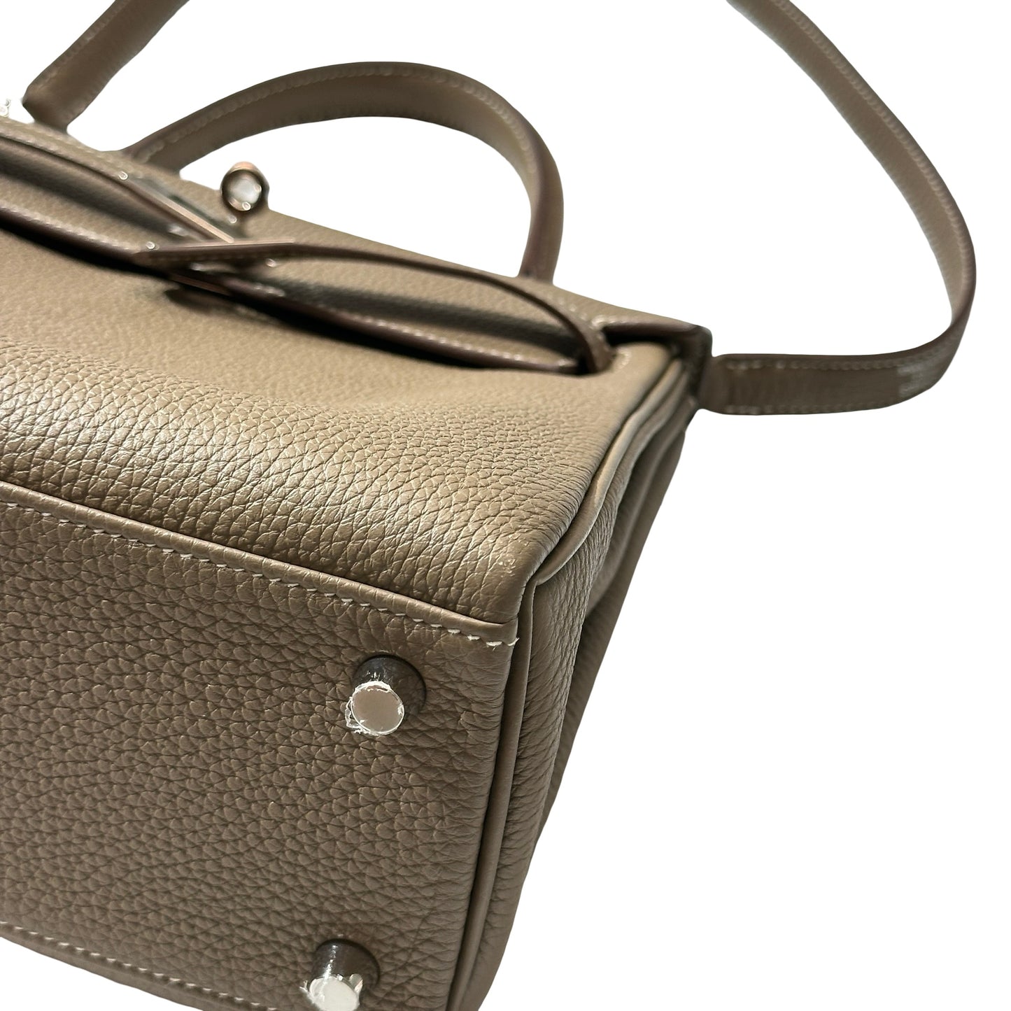 Used HERMÈS Kelly 25 Two Way Shoulder Bag Etoupe (18) PHW
