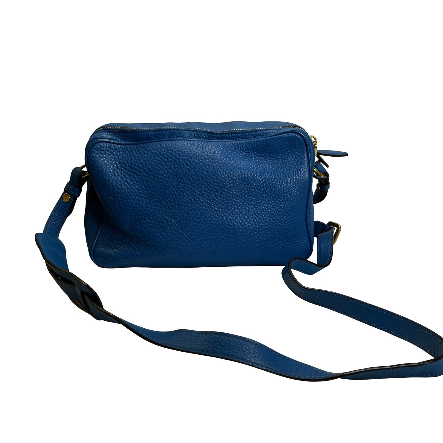 Used PRADA Vitello Phenix Leather Vittelo Phenix Camera Bag Camera Bag Blue