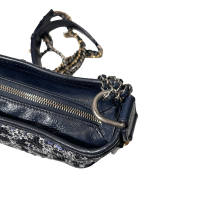 CHANEL Sequins Calfskin Leather Gabrielle small Cross Body Bag