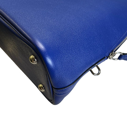 Used HERMES Evercolor Bolide 30 Handbag 7T Blue Electric