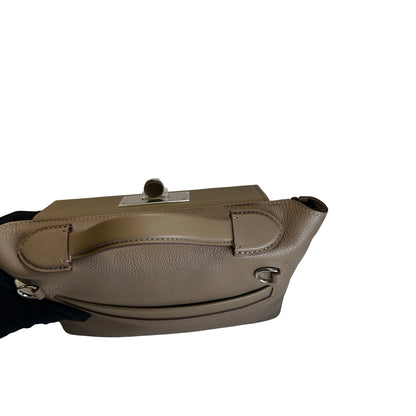 Used HERMES Togo Leather Mini 2424 Handbag ETOUPE/ETOU PHW