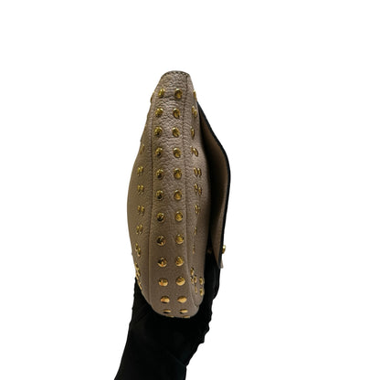 Used MARNI Leather Studded Trunk Bag Crossbody Bag Beige Gold