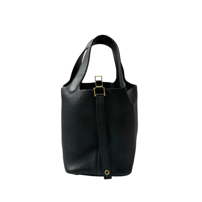 Unused HERMÈS Picotin 18 Handbag Black GHW