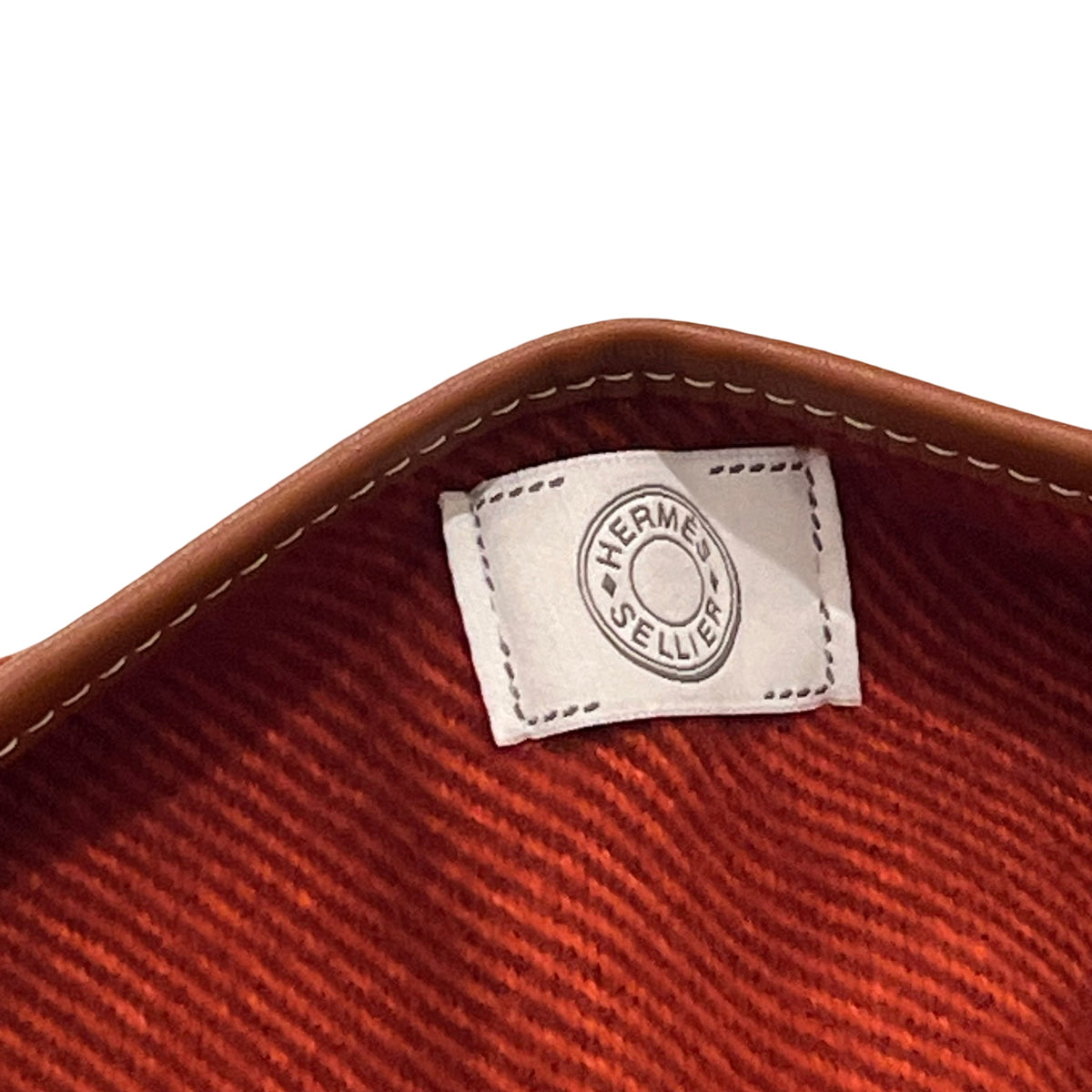 Used HERMES Stripes Poncho Clothes Red Orange Brown