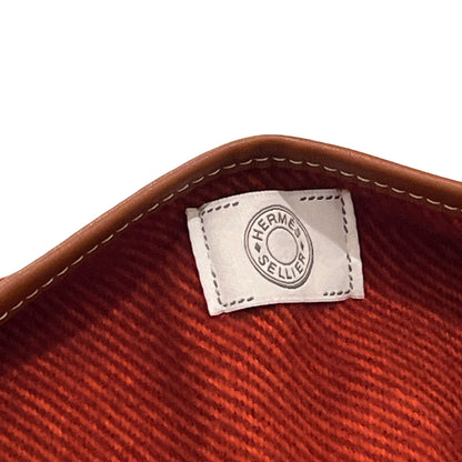 Used HERMES Stripes Poncho Clothes Red Orange Brown