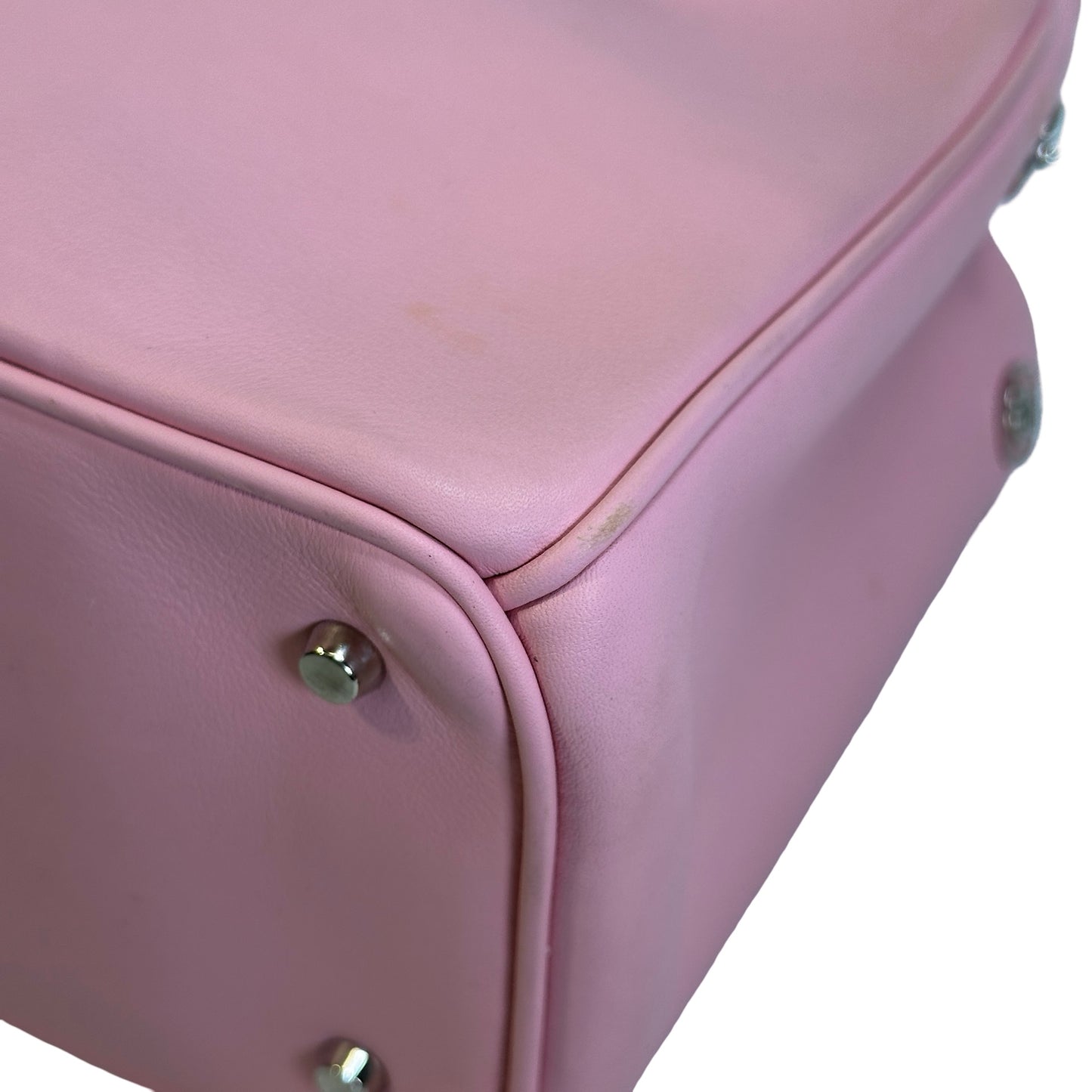 Used DIOR Calfskin Lady Dior Handbag Pink PHW
