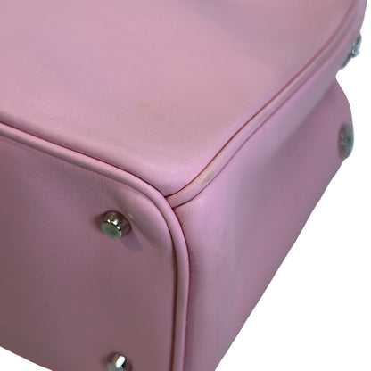 Used DIOR Calfskin Lady Dior Handbag Pink PHW