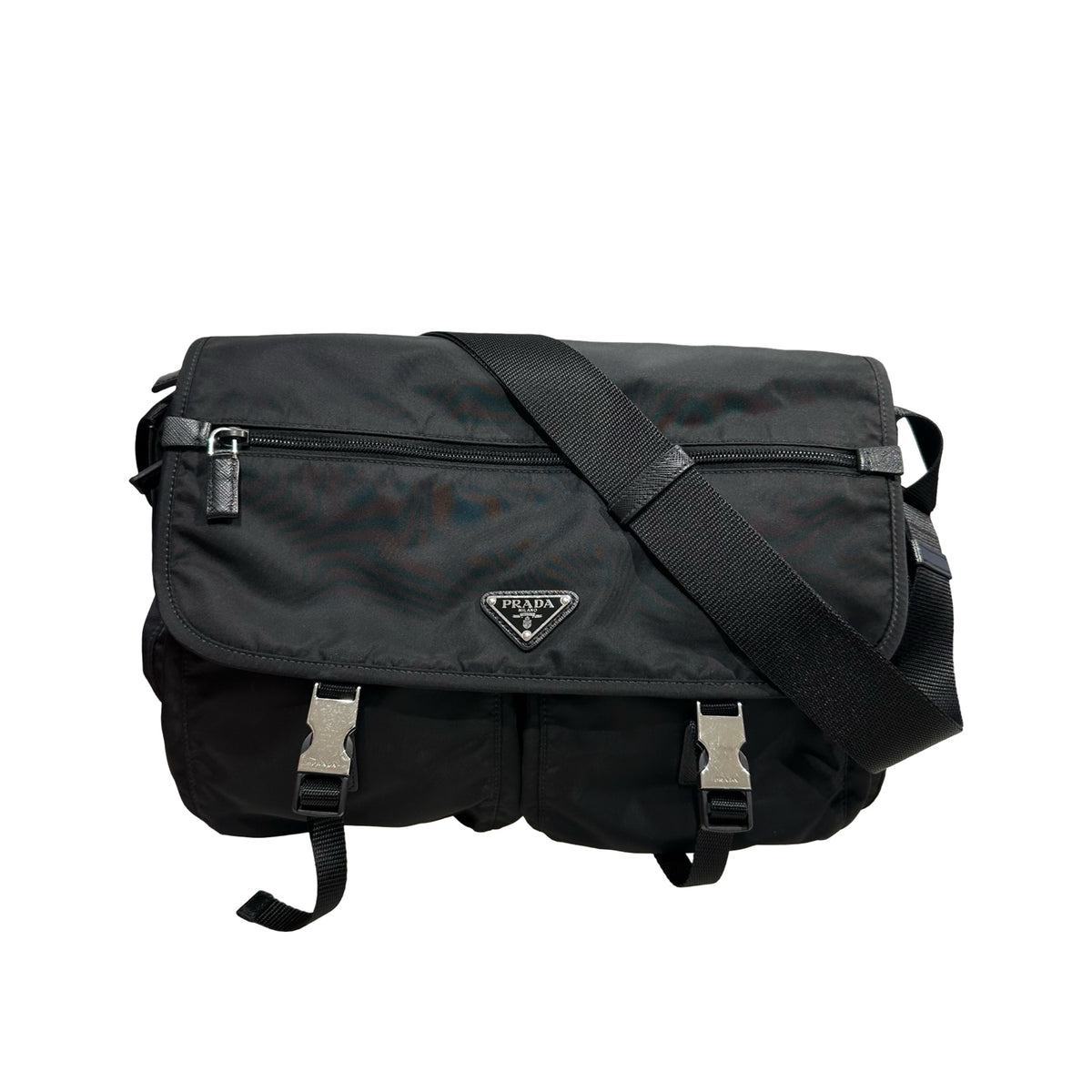 Used PRADA Nylon Nylon Messenger Bag Messenger Bag Black