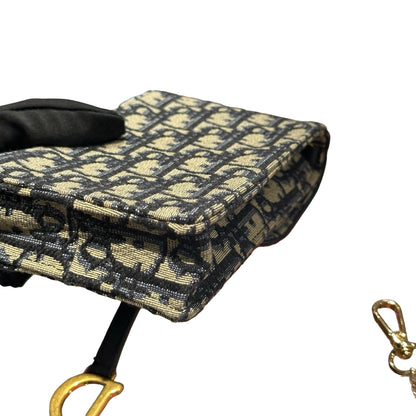 Used DIOR Canvas PHONE Cross Body Bag Navy Blue
