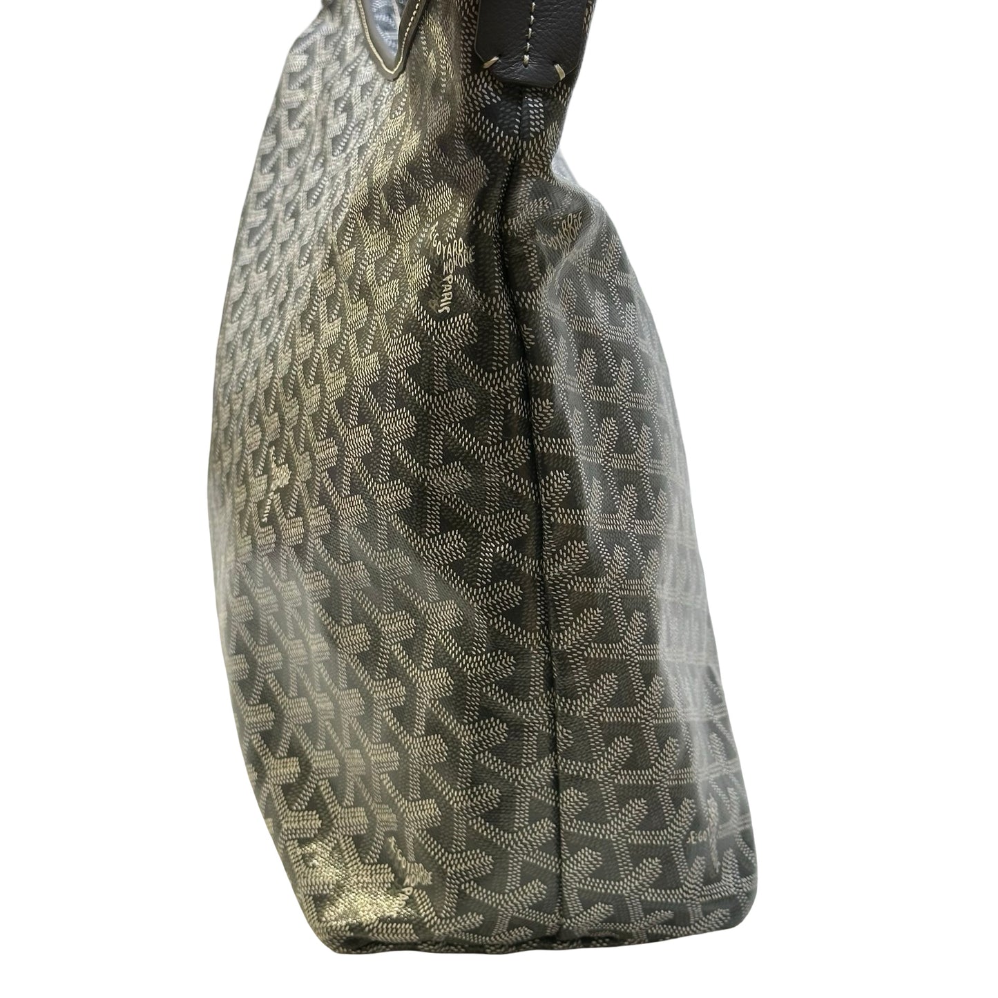 Used GOYARD Goyardine Canvas Rouette Hobo Bag Grey