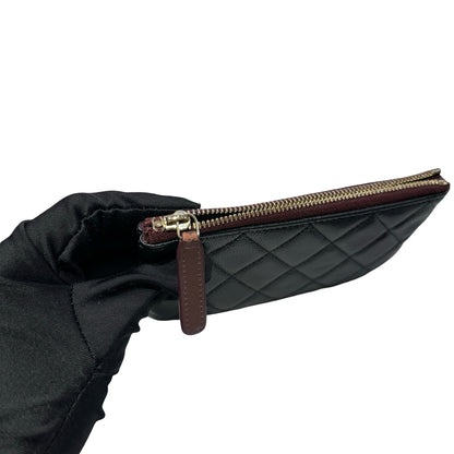 Used CHANEL Lambskin Leather POUCH Wallet Black