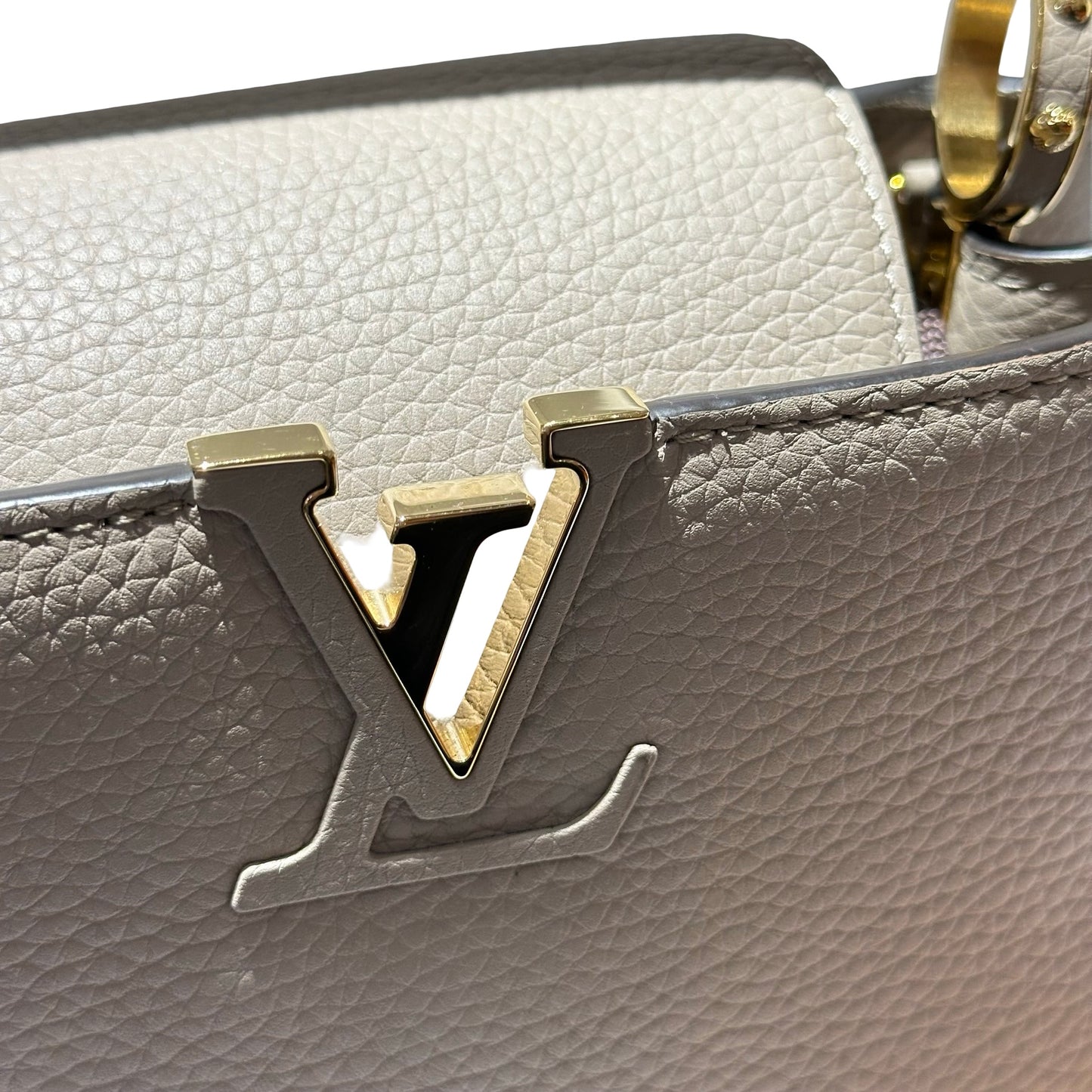 Used LOUIS VUITTON Capucines BB Two Way Shoulder Bag Grey GHW