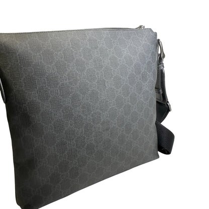 Used GUCCI GG Supreme Canvas GG Supreme Crossbody Bag Black Grey