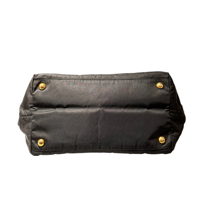 Used PRADA Nylon RIBBON Handbag Black GHW
