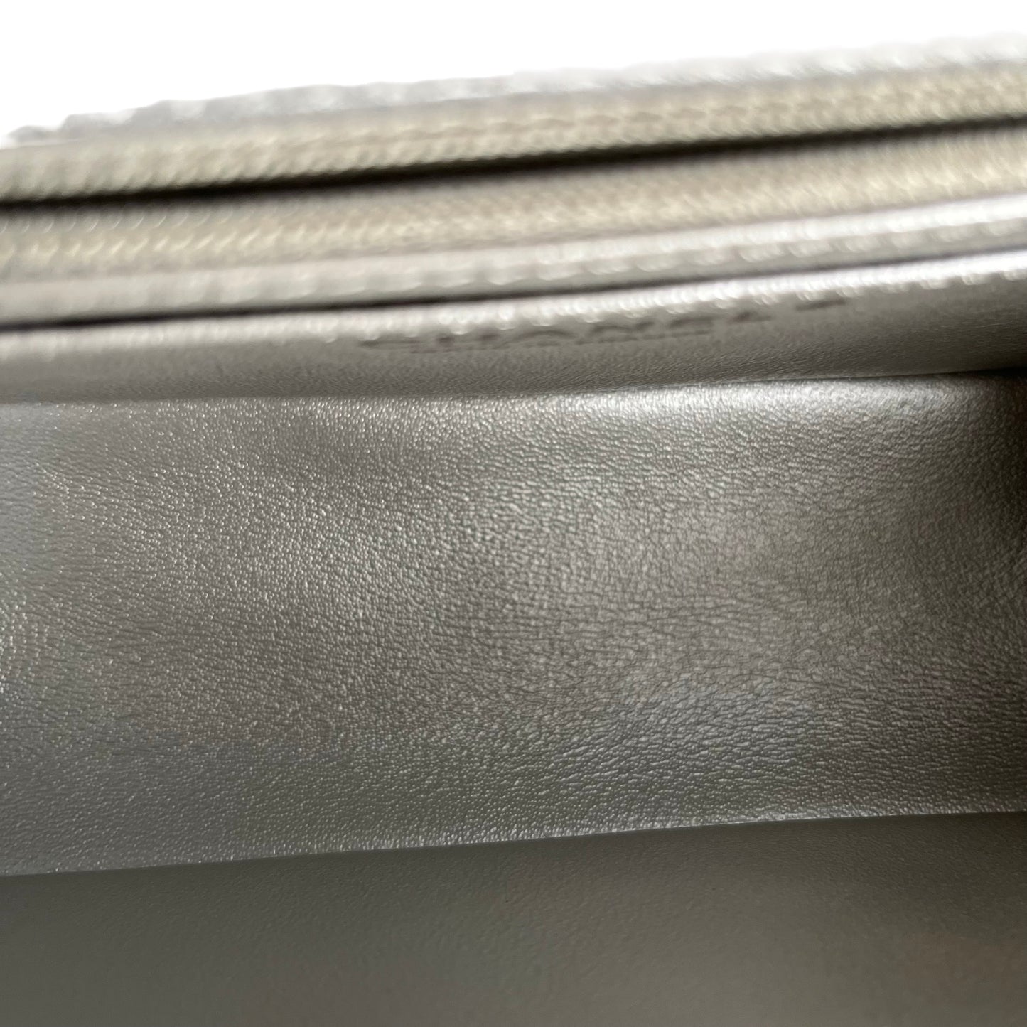 Used CHANEL Quilted Calfskin Mini 2.55 Chain Shoulder Bag Silver