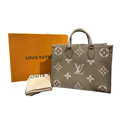 Used LOUIS VUITTON Monogram On the Go Tote Bag Grey GHW