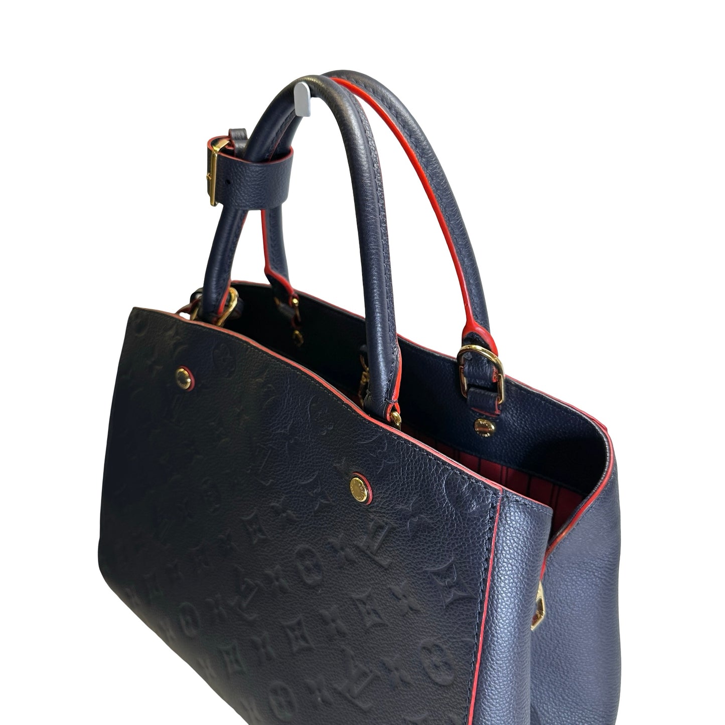 Used LOUIS VUITTON Monogram Empreinte Montaigne Handbag Black Red