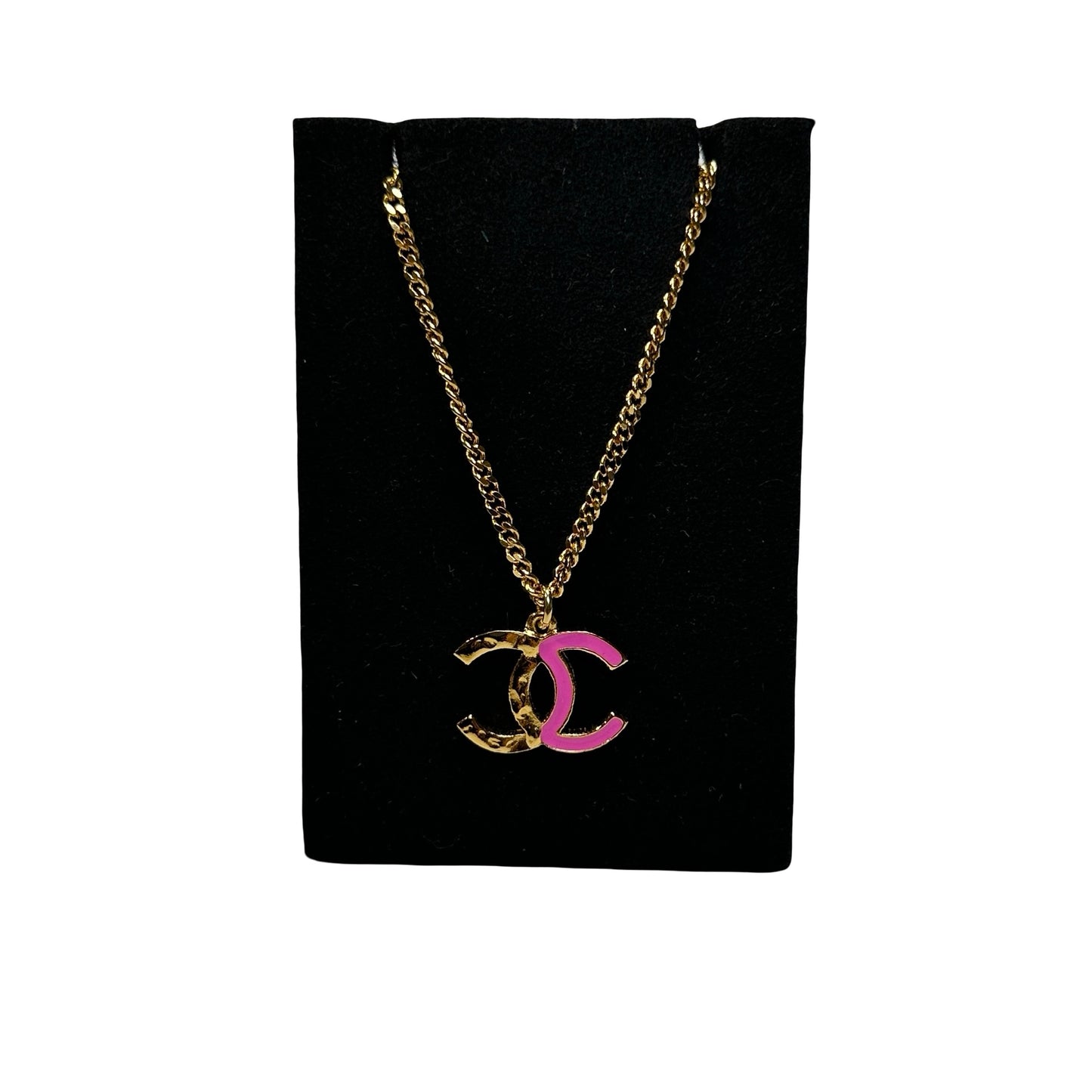 Brand New CHANEL CC Necklace Necklace Gold Pink