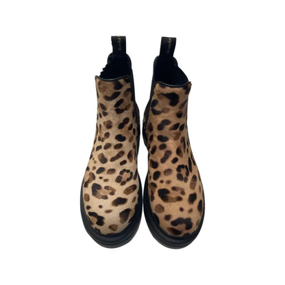 Leopard Print Calf hair,Leather Hybrid Chelsea Boots Boots [100144]