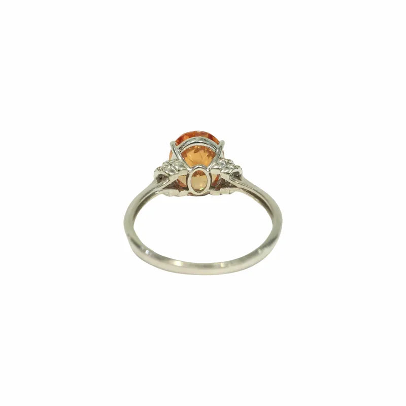 R4 20ct,750,D0 18ct Ring with Crown Mounted with Orange Gemstone & Diamonds Ring [100099]