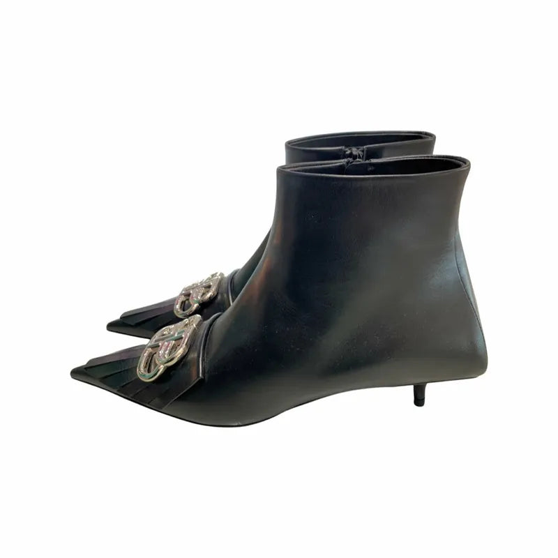 Calf Skin Fringe Knife Booties Footwear [100140]