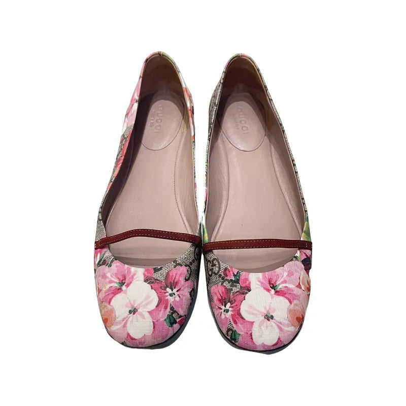 GG Blooms Large Antique Rose Canvas GG Blooms ballet flat in blooms print Footwear [100159]