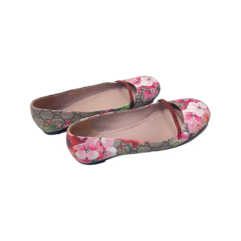 GG Blooms Large Antique Rose Canvas GG Blooms ballet flat in blooms print Footwear [100159]