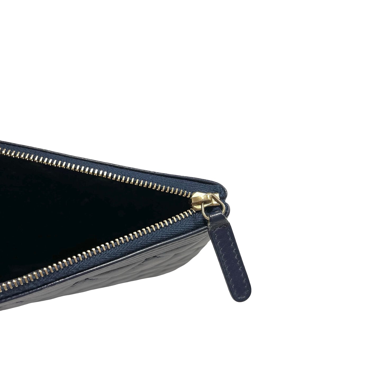 Used CHANEL Quilted Leather Boy Chanel Pouch Pouch Navy