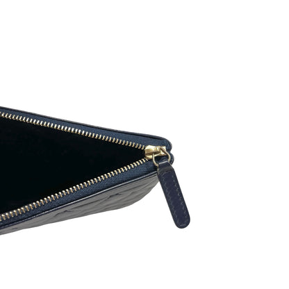 Used CHANEL Quilted Leather Boy Chanel Pouch Pouch Navy