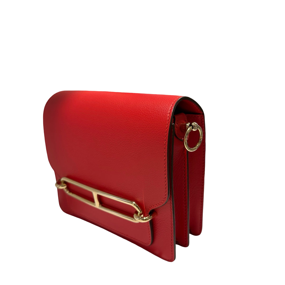 Used HERMES Evercolor Mini Roulis Shoulder Bag S3 Rouge Coeur GHW
