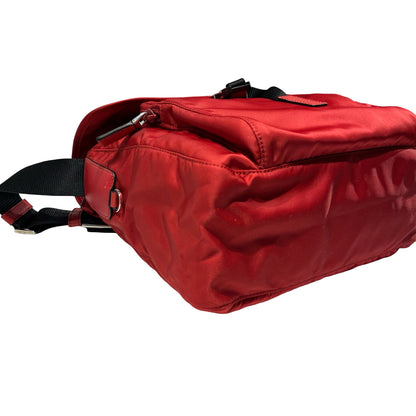 Used Prada Nylon Cross Body Bag Red PHW