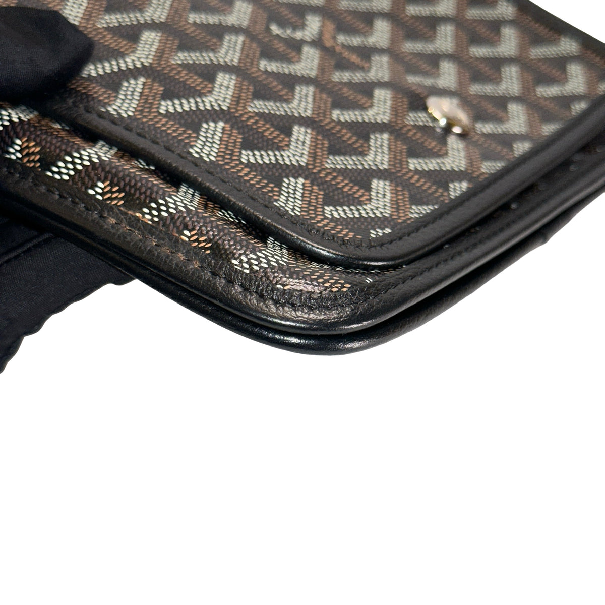 Used GOYARD Goyardine Canvas Plumet Crossbody Bag Black Brown