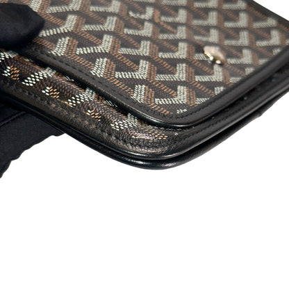 Used GOYARD Goyardine Canvas Plumet Crossbody Bag Black Brown