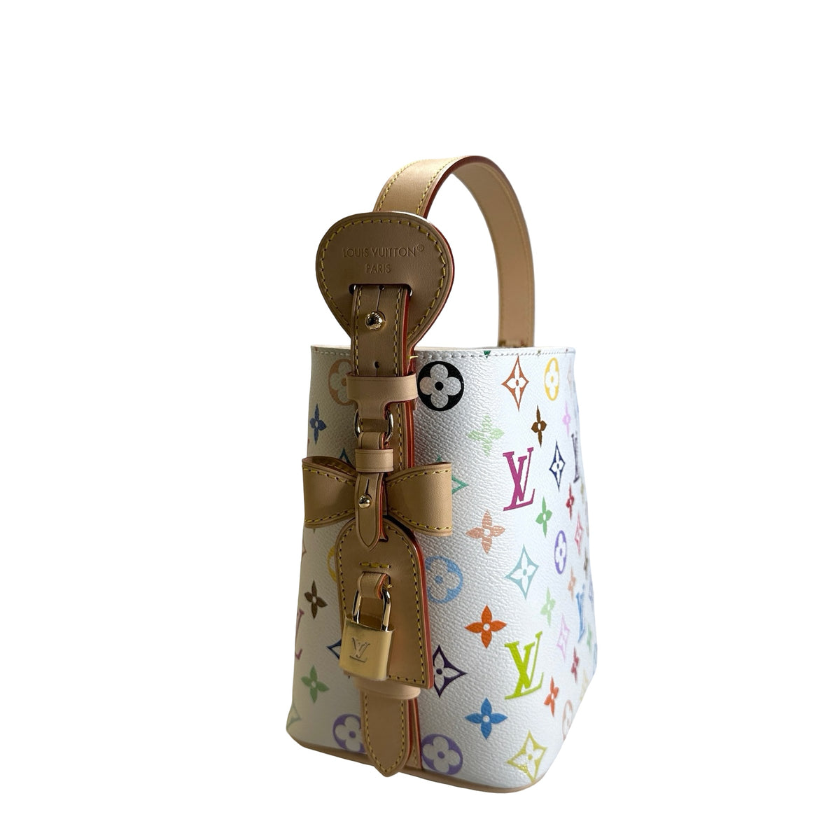 LOUIS VUITTON Monogram Multicolor All in BB Bucket Bag White Multicolor