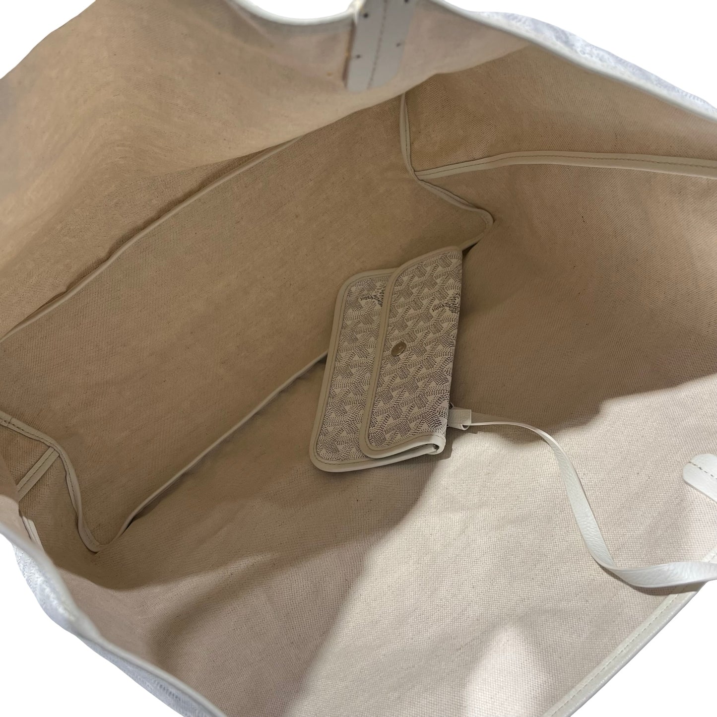 Used GOYARD Canvas Tote GM Tote Bag White PHW