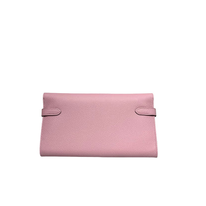 Used HERMÈS KELLY WALLET Wallet Pink PHW