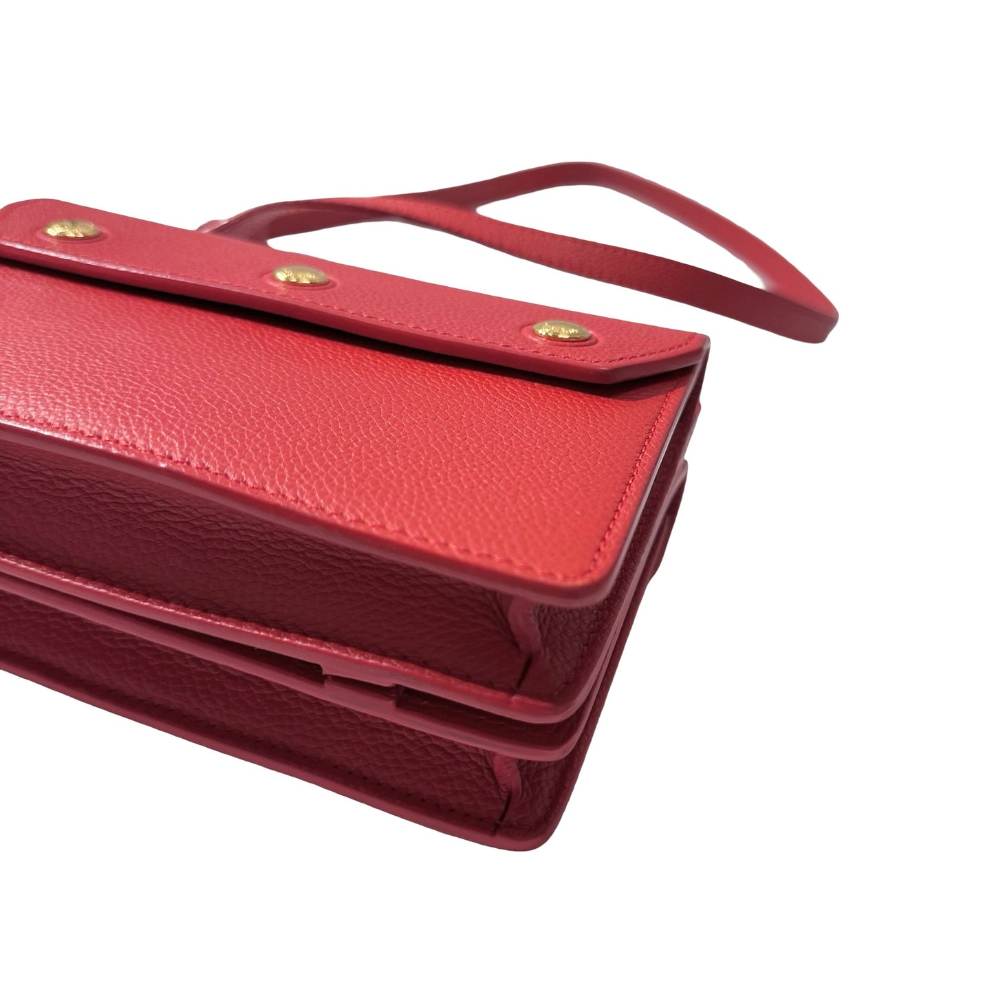 Used BURBERRY Calfskin Leather Cross body Cross Body Bag Red GHW