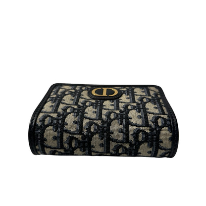 Used DIOR Canvas Mini Bag Navy Blue Beige