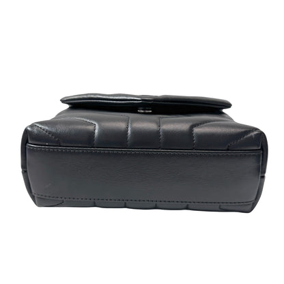 SAINT LAURENT Matelassé Calfskin Loulou Shoulder Bag Black