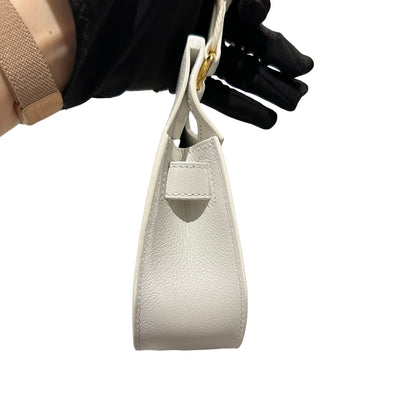 Used HERMES Evercolor Mini Jypsiere Cross body bag White GHW