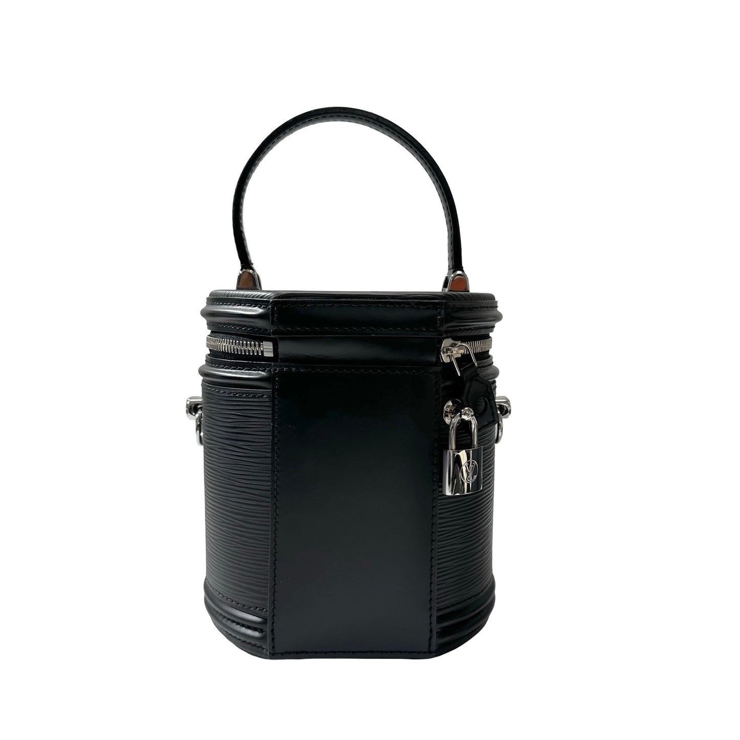 Used LOUIS VUITTON Calfskin Leather Epi Black Back Bucket Bag PHW Black
