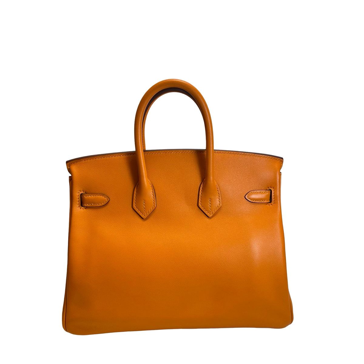 Used HERMES Swift Birkin 25 Handbag Orange PHW
