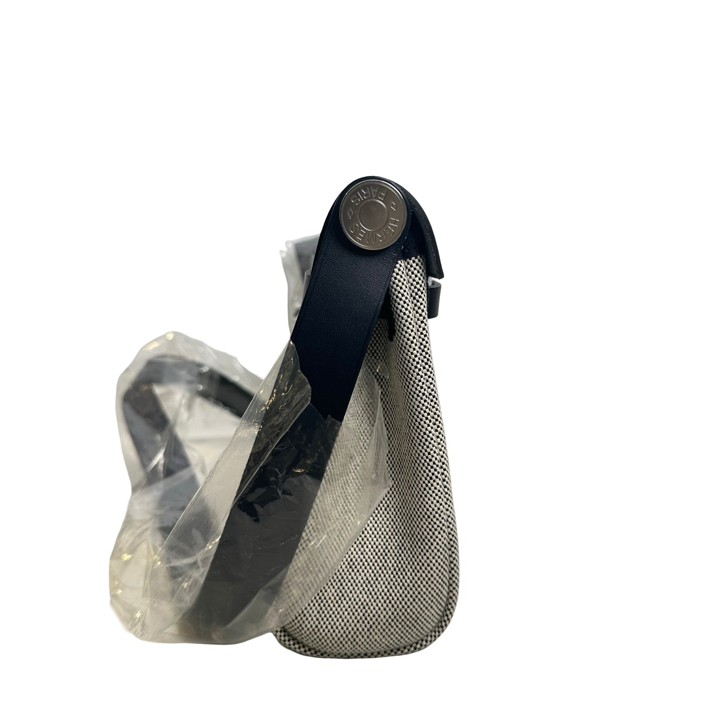 Brand New HERMES Canvas Leather Mini Herbag Handbag Navy Beige