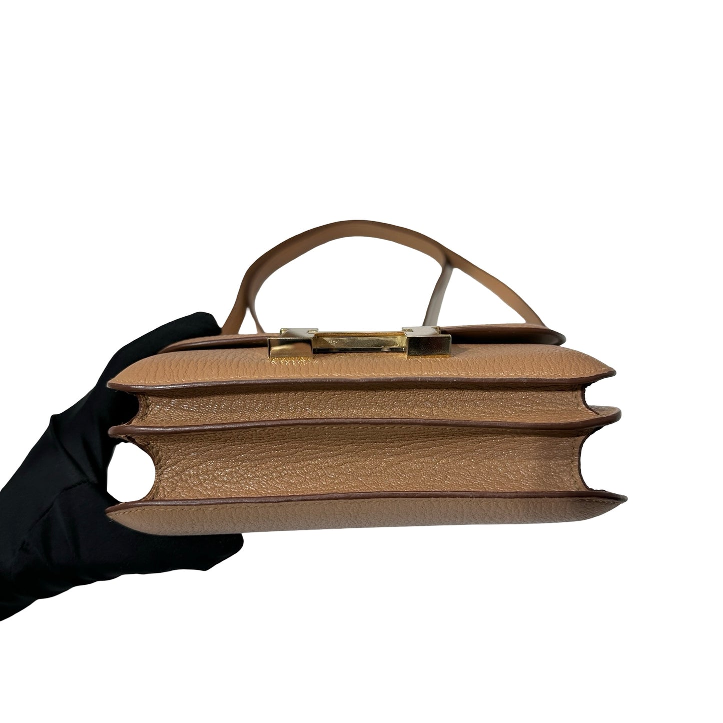 Used HERMÈS Chevre Goatskin Mini Constance Shoulder Bag GHW 2J