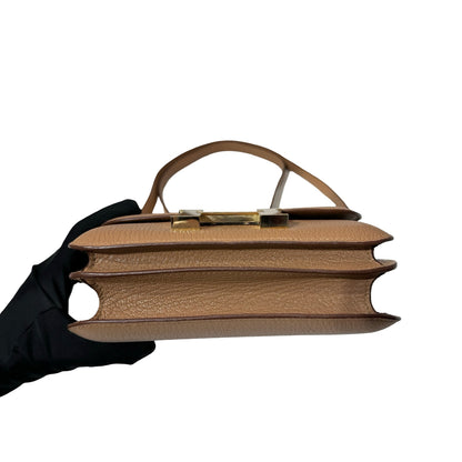 Used HERMÈS Chevre Goatskin Mini Constance Shoulder Bag GHW 2J